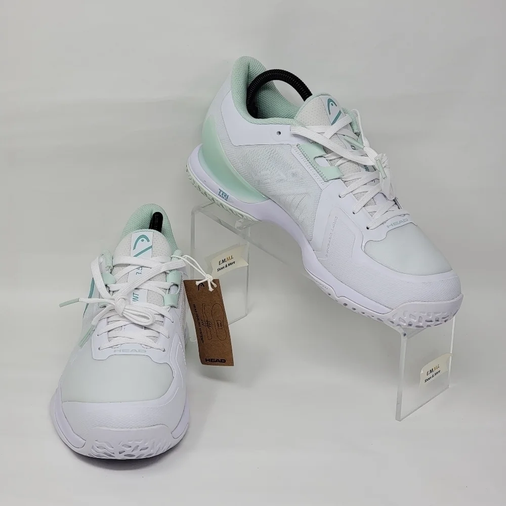 Head Women’s Sprint Pro 3.5 Tennis Shoes White and Aqua 274163 Size Multi New